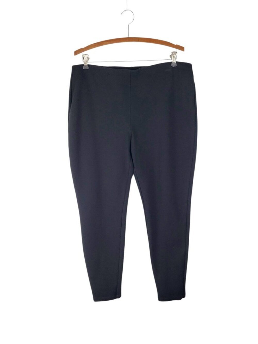 Chicos So Slimming Harper Black Ponte Legging Pull On Ankle Pants Womens 3/US 16